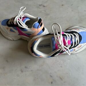 Steve Madden Blue and Pink Sneakers